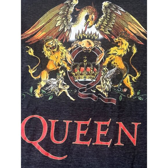 Queen Large Graphic Tee T-Shirt Band Tour Rock Concert Black Cotton Blend Unisex - Picture 3 of 4